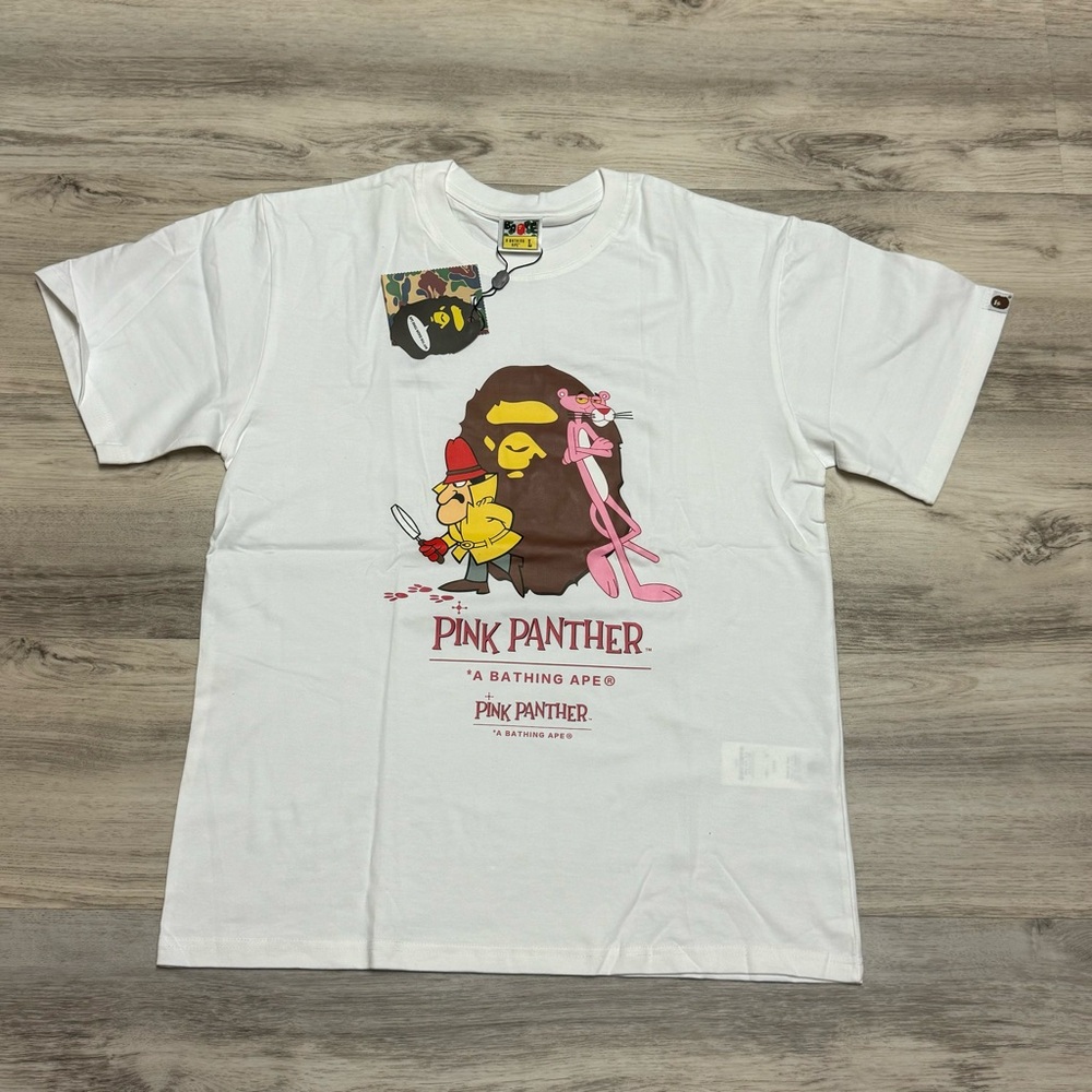 Bape A Bathing Ape Pink Panther White Tee New